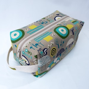 Kawaii Mushroom Boxy Pouch Kulturtasche Kulturbeutel Kosmetiktasche Make-up Reißverschluss groß handgemacht