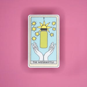 Pegatina de la carta del Tarot de la botella de agua, vinilo impermeable, apto para lavavajillas, apoyo emocional, Hydroflask, Owala Yeti, Stanley, lotería