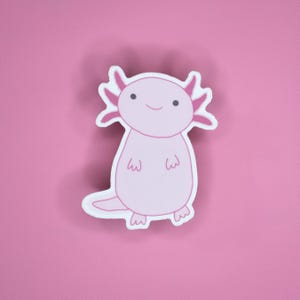Axolotl Sticker vinyl waterproof dishwasher safe animal pink