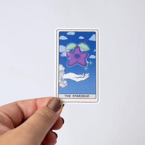 The Stardrop Tarot Card Sticker vinyl waterproof dishwasher safe stardew valley concernedape video game loteria star drop