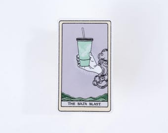 The Baja Blast Sticker tarot vinyl waterproof dishwasher safe loteria card taco bell mountain dew soda