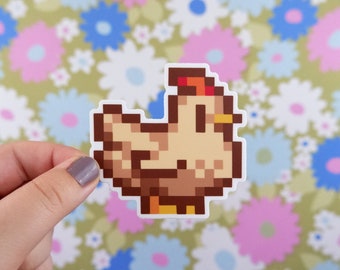 White Chicken Stardew Valley Sticker vinyl waterproof waterbottle