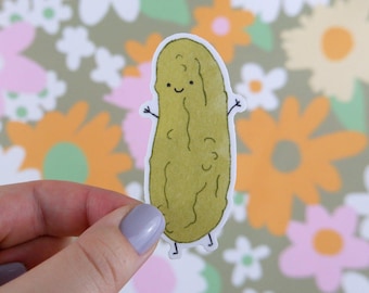 Pegatina de pepinillo de vinilo, impermeable, apta para lavavajillas, para botella de agua, Stanley Owala, pepinillo, chica, eneldo