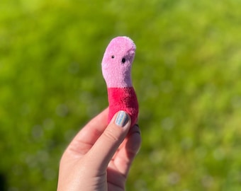 Peluche rosa a forma di verme gommoso aspro, giocattolo stimolante, peluche, animale di peluche, caramella, fragola, anguria