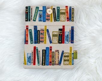 Cream Bookish Booksleeve - Large riflepaper co book cover case cozy iPad tablet reader sleeve pocket kindle ereader journal
