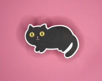Schwarze Katze Aufkleber Vinyl wasserdicht spülmaschinenfest Kätzchen gruselig Hexe niedlichen Cartoon kritzeln