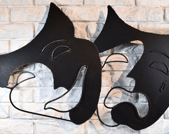 Signed Curtis Jere Comedy and Tragedy Metal Art Wall Sculpture