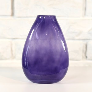 Holmberg Studio Art Glass Purple Vase Signed Vintage