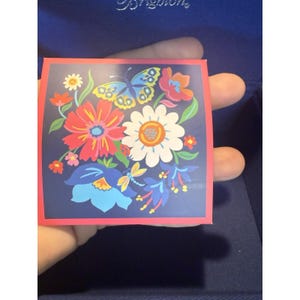 Brighton French Garden Jewelry Box Embroidered Flowers Butterfly Blue NEW w/ TAG image 7