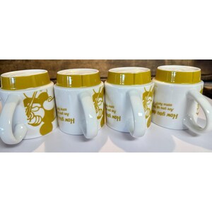 Disney Daiso Mickey Mouse Stacking Mug Set of 4 Yellow White image 11