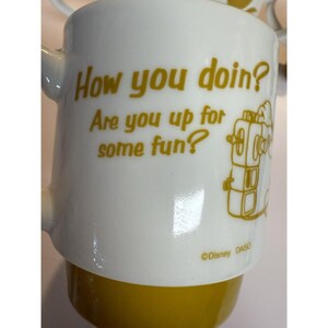 Disney Daiso Mickey Mouse Stacking Mug Set of 4 Yellow White image 7
