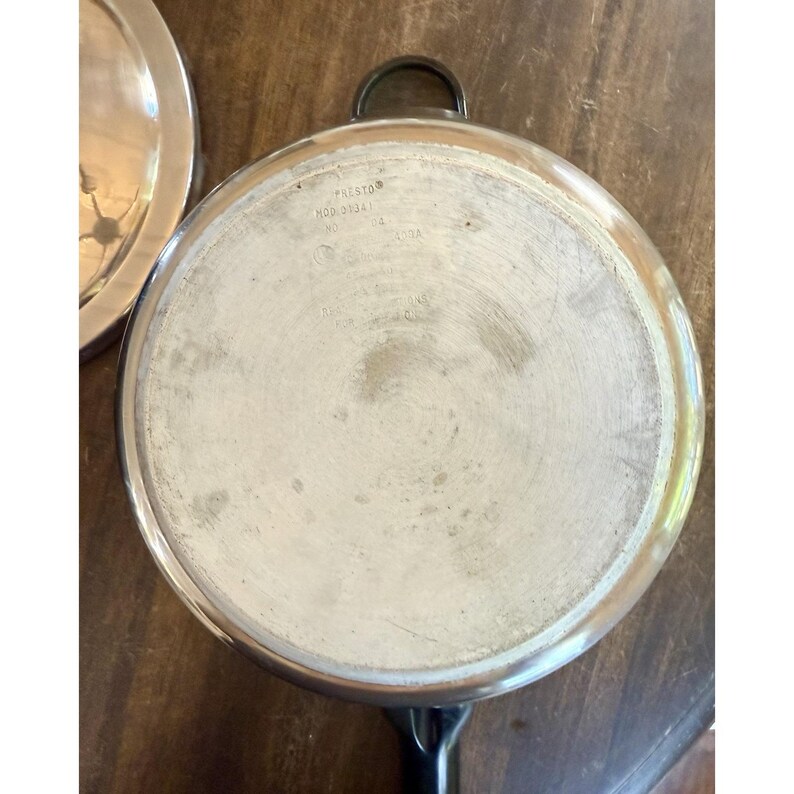 Vintage Presto Aluminum 409A - 6 Qt Pressure Cooker Stove Top W/ 2 Weights image 9