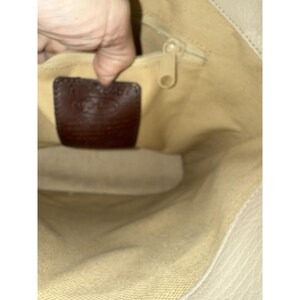 Color Block Brighton Bucket Shoulder Hobo Tote Leather Woven Strap VTG A-126457 image 12