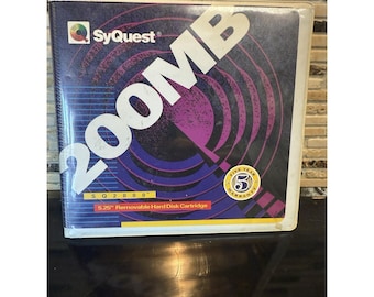 SyQuest SQ2000 200 MB 5.25 Removable Hard Disk Cartridge, New Factory Sealed NOS