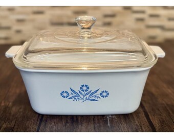 Naczynie do zapiekania Corning Ware Cornflower P-4-B 7 x 5 1/2 x 3" z pokrywką A-17