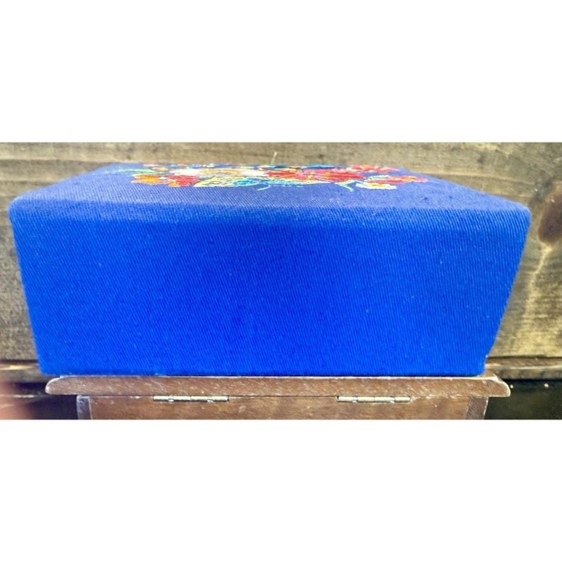 Brighton French Garden Jewelry Box Embroidered Flowers Butterfly Blue NEW w/ TAG image 10