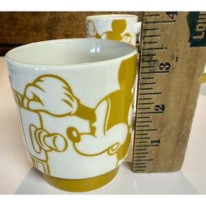 Disney Daiso Mickey Mouse Stacking Mug Set of 4 Yellow White image 9