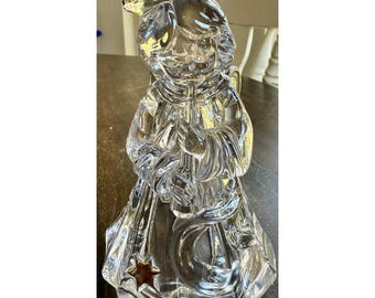 VTG Mikasa Bleikristall Engel spielend Flöte ~ Figurine Herald Collection Germany
