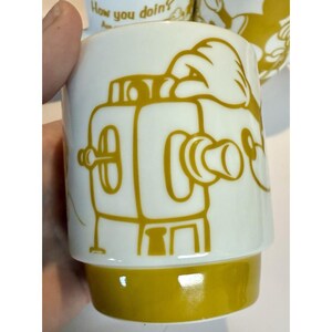 Disney Daiso Mickey Mouse Stacking Mug Set of 4 Yellow White image 5