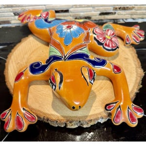 Vintage Talavera Pottery Frog Wall Art Hand Painted Mexico 12&quot; LGTZ