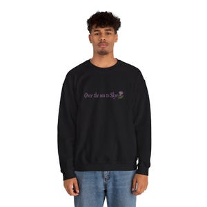 Over the Sea to Skye Shirt | Scottish Thistle Embroidery Sweatshirt | Outlander Shirt | Scotland Travel Shirt, Celtic Gift, Highland Shirt image 14