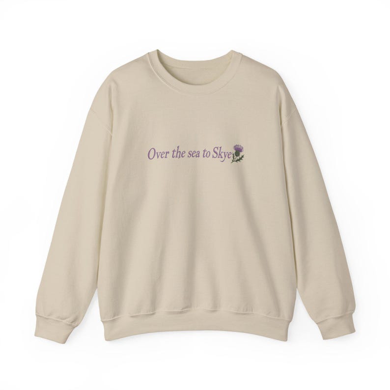 Over the Sea to Skye Shirt | Scottish Thistle Embroidery Sweatshirt | Outlander Shirt | Scotland Travel Shirt, Celtic Gift, Highland Shirt image 4