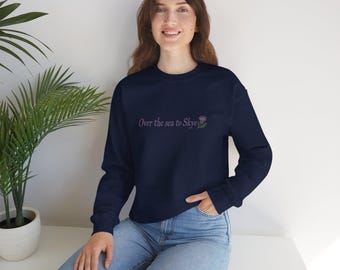 Over the Sea to Skye Shirt | Scottish Thistle Embroidery Sweatshirt | Outlander Shirt | Scotland Travel Shirt, Celtic Gift, Highland Shirt