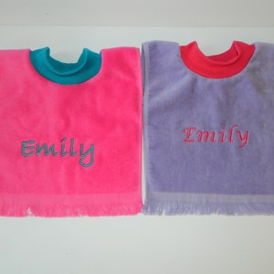 Large Personalized or Plain Baby Bib, Baby Boy Bib, Baby Girl Bib, Pullover Bib, Toddler Towel Bib, Many Colors, Terry Cloth Bib, Baby Item