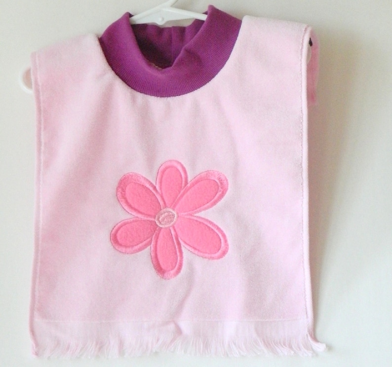 Baby Girl Large Bib Flower Bib Pullover Bib Towel Bib Etsy