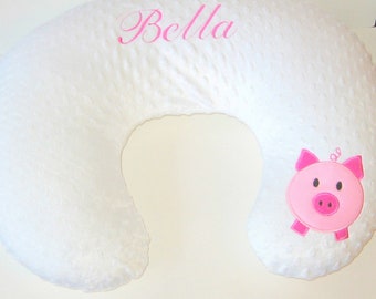 Bobby Pillow Cover, Pig Breastfeeding Pillow Cover, Personalized Nursing Pillow Cover, Girl Bobby Cover, Boy Bobby Cover, Minky Baby Pillow