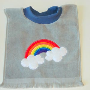 Large Personalized Baby Bib, Rainbow Bib, Pullover Bib, Toddler Towel Bib, Many Colors, Terrycloth Velour Bib, Baby Item, Toddler Bib