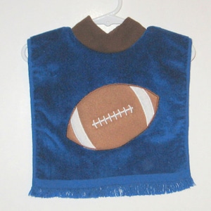 Large Personalized Baby Bib, Football Bib, Pullover Bib, toddler towel bib, Many Colors, Terry Cloth Velour Bib, Baby Item, Toddler Bib