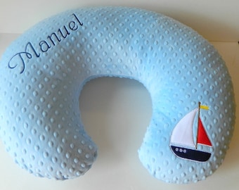 Bobby Cover, Sailboat Bobby Pillow Cover, Minky Personalized  Bobby Cover, Breastfeeding Pillow Cover, Custom Bobby Cover, Nautical Nursery