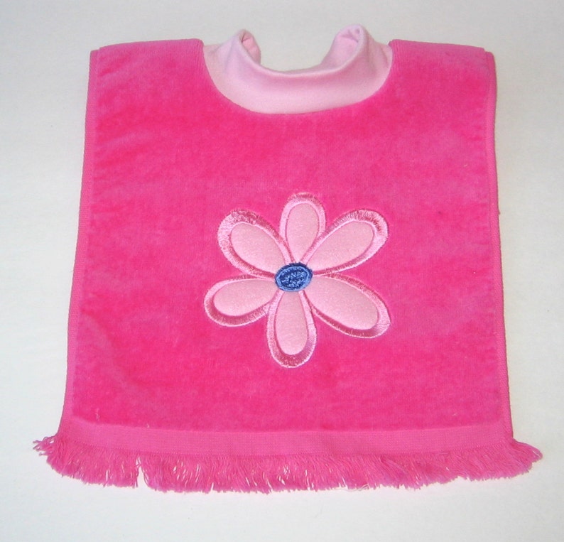 Baby Girl Large Bib Flower Bib Pullover Bib Towel Bib Etsy
