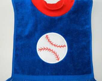 Large Personalized Baby Bib, Baseball Bib, Pullover Bib, Towel Bib, Sport Bib, Many Colors, Terry Cloth Velour Bib, Baby Item, Toddler Bib