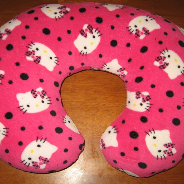 Hello Kitty on Hot Pink Plush Minky Nurture Nursing Pillow Cover Also Fits Boppy Brand Pillow