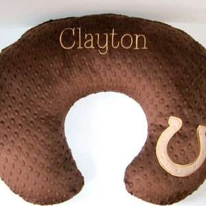 Horseshoe Nursing Pillow Cover, Bobby Pillow Cover, Minky Personalized Bobby Cover, Breastfeeding Pillow Cover, Custom Bobby CoverBaby Gift