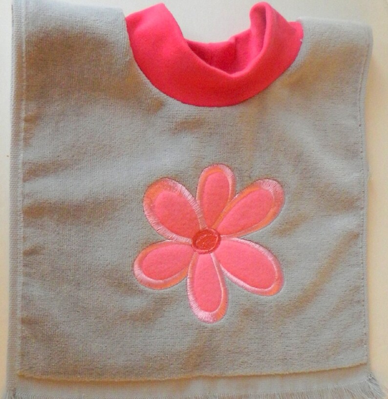 Baby Girl Large Bib Flower Bib Pullover Bib Towel Bib Etsy