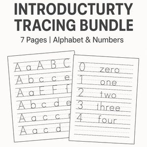 Introductory Tracing Bundle | Alphabet & Number Writing Practice | Uppercase, Lowercase, and 0-20 Number Words