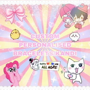 Specialtillverkade pärlbesatta personliga armband/Kandi