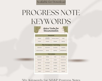 Schlüsselworte für Notizen für Therapeuten, Sozialarbeiter, Ratgeber, Coaches: SOAP Notizen Edition