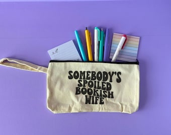 Bookish Annotation Pouch, Funny Quote Zippered Cosmetic Case, Reading Accessory