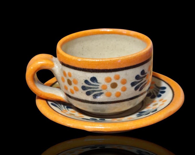 Featured listing image: Espresso Mini Cup. Unique Artisan Made Capulineado Style Michoacan Mini Cups.