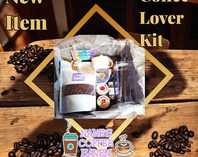 Featured listing image: Coffee Lover Gift Set | Gourmet Coffee Gift Box with Cup, Spoon, Mug & Candy | Arabica Coffee Sampler | Holiday Birthday Gift| Coffee Kit