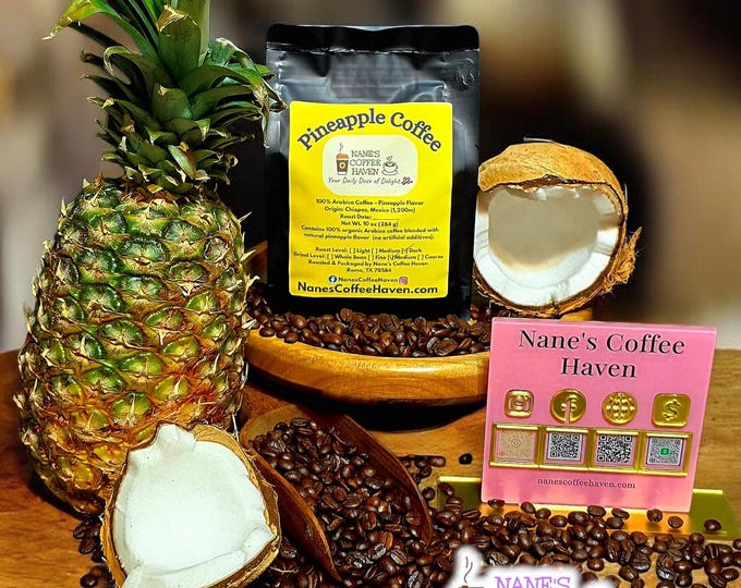 Featured listing image: Tropical Flavored Coffee | Mango, Mango Berry, Pineapple & Piña Colada | Gourmet Arabica Coffee | Fresh Roasted