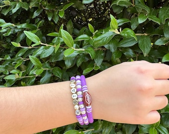 K-State Football Themed Bracelet Stack