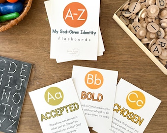 ABC Bibel Vers Flashcards: Christian Homeschool druckbare (digitaler Download))