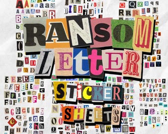 ransom magazine letter sticker sheets for junk journaling, scrapbooking, snail mail