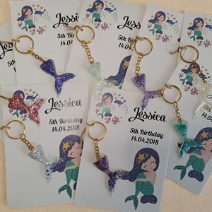 Kawaii Mermaid Keychains – Mermaid Tail Party Favor – Ocean-Themed Birthday – Oneder the Sea – Mermaid Gift Set – Bulk Party Favors for Kids