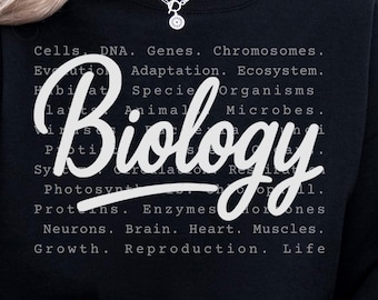 Biologie Lehrer Sweatshirt: Wissenschaft Wort Wolke, MINT Geschenk